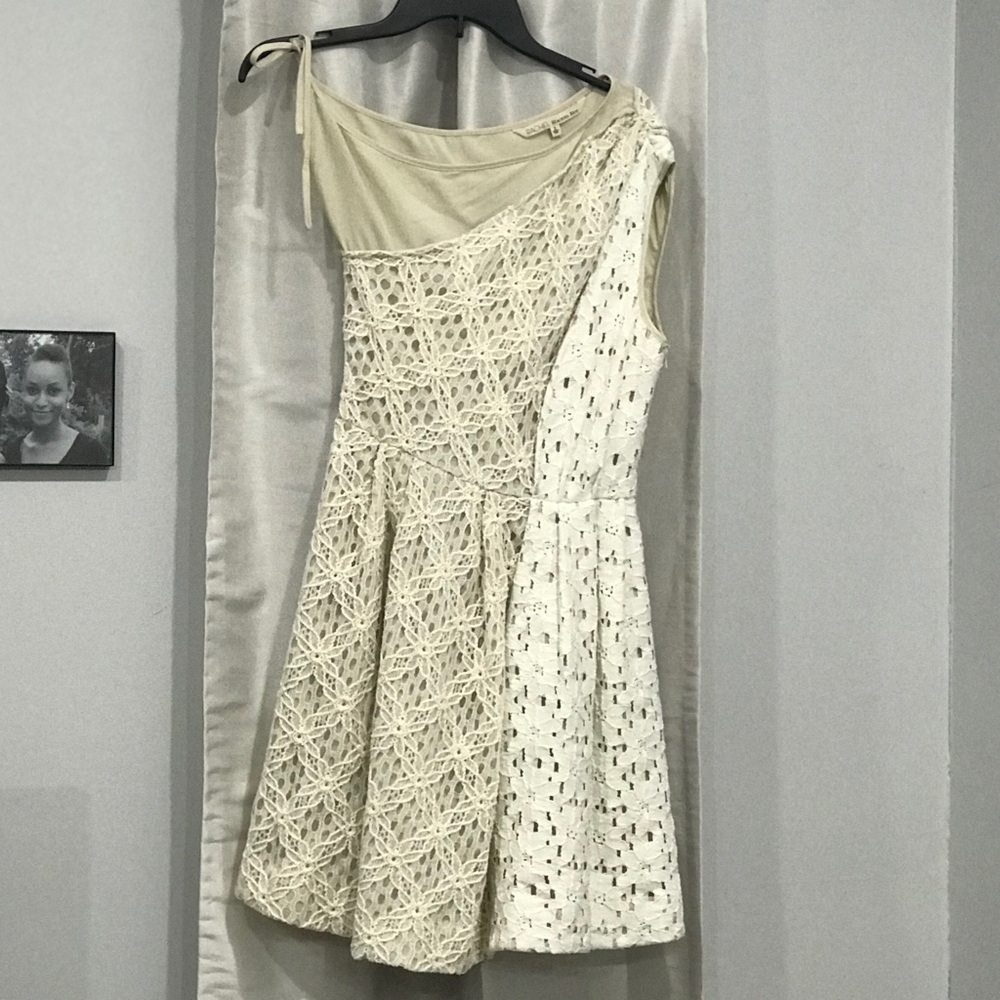 RACHEL Rachel Roy two-tone lace cream dress 2 womens - Picture 8 of 8